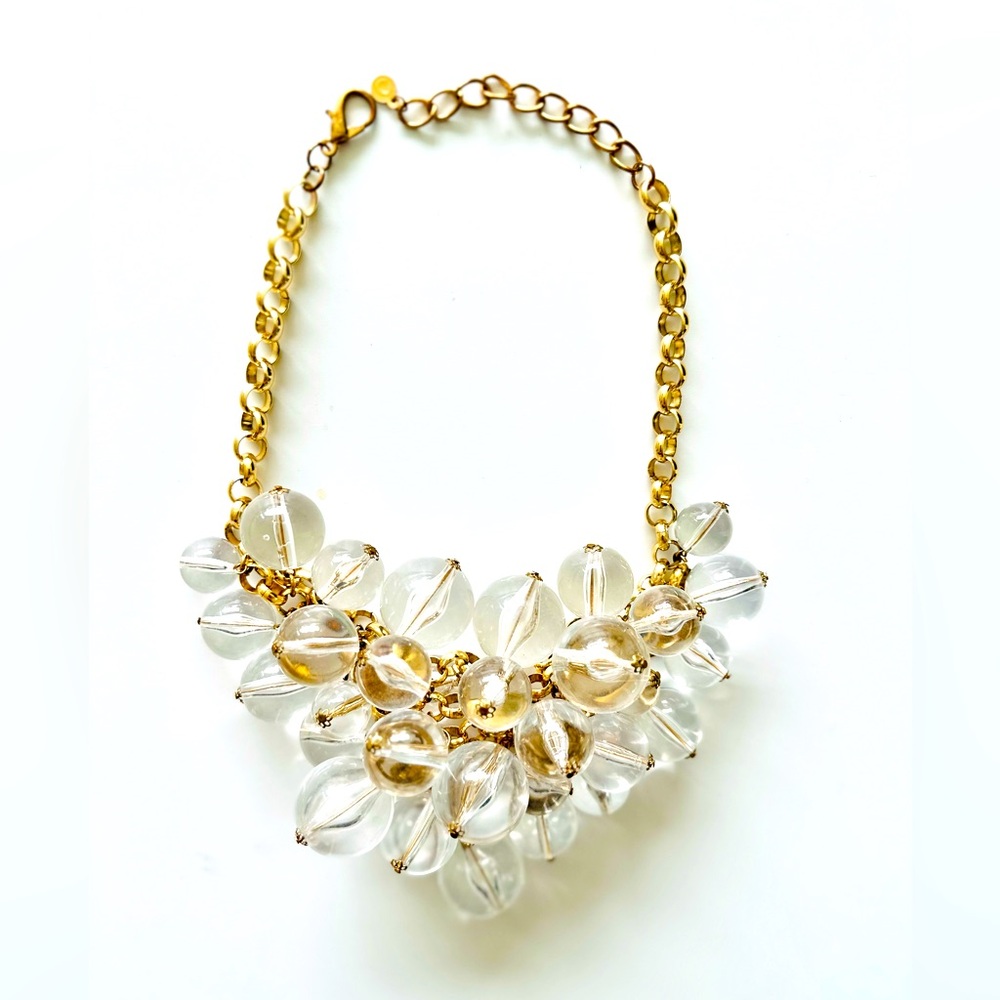 Elegant Gold and Clear Statement Necklace